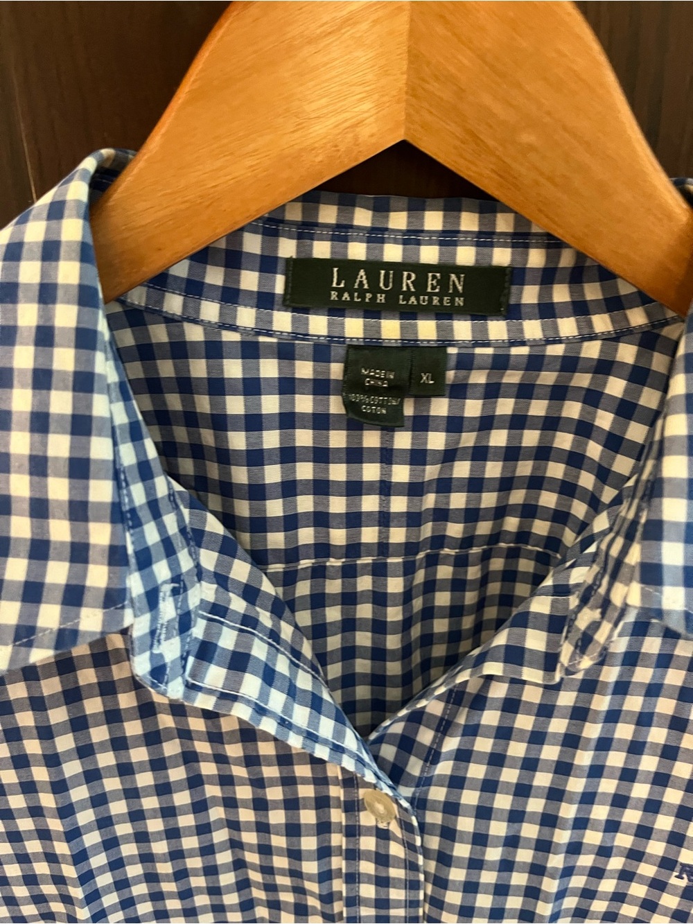 Lauren Ralph Lauren Blue Gingham Button-Up Shirt - Women’s - Picture 2 of 8